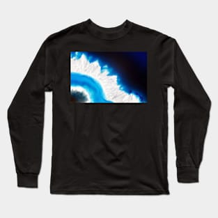 Blue agate mineral super macro Long Sleeve T-Shirt